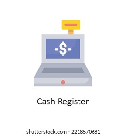 Cash Register Vector Flat Icon Design Illustration. Bank- und Zahlungssymbol auf weißem Hintergrund - EPS10-Datei