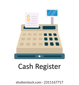 Cash Register Vector  Flat Icon Design illustration. Ecommerce and shopping Symbol on White background EPS 10 File