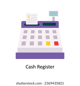 Cash Register vector Flat Icon Design illustration. Symbol on White background EPS 10 File