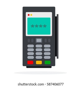 Cash Register vector flat material design isolated on white