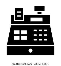 Cash Register Vector Glyph Icon For Personal And Commercial Use.
