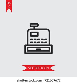Cash register vector icon, illustration symbol