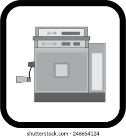Cash register, vector, icon, isolated on white 