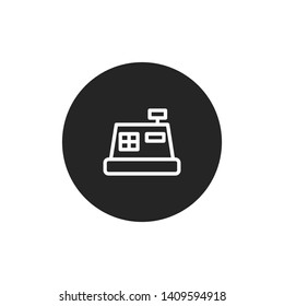 Cash register vector icon in modern design style for web site and mobile app