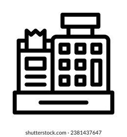 cash register vector icon on white background