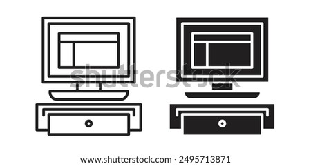Cash Register vector icon set in black color.