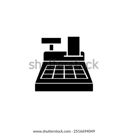 Cash register vector icon, simple flat black trendy style illustration for web and app..eps