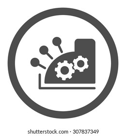 Cash register vector icon. This rounded flat symbol is drawn with gray color on a white background.
