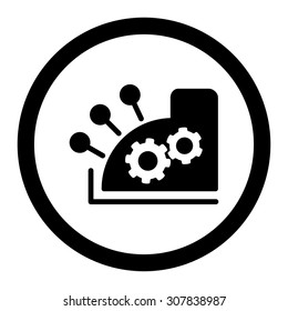 Cash register vector icon. This rounded flat symbol is drawn with black color on a white background.