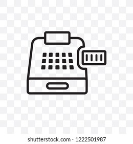 Cash register vector linear icon isolated on transparent background, Cash register transparency concept can be used for web and mobile