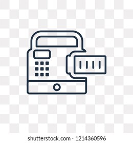 Cash register vector outline icon isolated on transparent background, high quality linear Cash register transparency concept can be used web and mobile