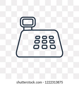 Cash register vector outline icon isolated on transparent background, high quality linear Cash register transparency concept can be used web and mobile