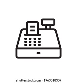 Cash Register Vector Outline Icon. Banking and Finance Symbol EPS 10 FIle