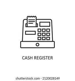 Cash Register Vector Outline Icon Design illustration. Banking and Payment Symbol on White background EPS 10 File