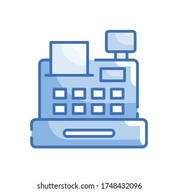 Ilustración de Estilo de vectores de registro de efectivo. Icono de esquema relleno. EPS 10