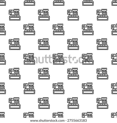 Cash registers creating a repetitive pattern for retail, commerce, and financial themes