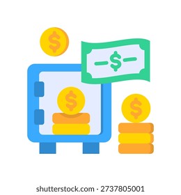 Cash Reserve Icon Flat Vector Illustration