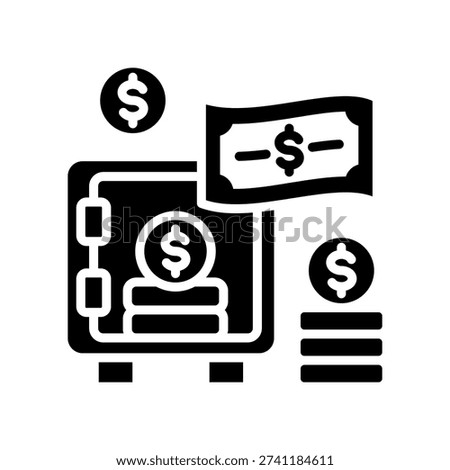 Cash Reserve Icon Glyph Vector Illustration