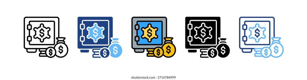 Ilustración vectorial múltiple del icono de reserva de efectivo