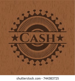 Cash retro wooden emblem