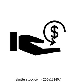 icono de retorno de efectivo o logotipo símbolo de signo aislado ilustración vectorial - iconos vectoriales de estilo negro de alta calidad
