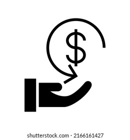 icono de retorno de efectivo o logotipo símbolo de signo aislado ilustración vectorial - iconos vectoriales de estilo negro de alta calidad
