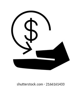 icono de retorno de efectivo o logotipo símbolo de signo aislado ilustración vectorial - iconos vectoriales de estilo negro de alta calidad
