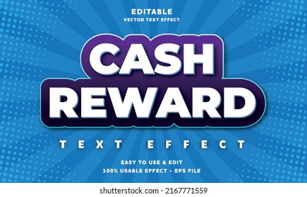 cash reward editable text effect with modern and simple style, usable for logo or campaign title