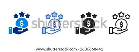 Cash Reward Icon Set Multiple Style Vector Illustration