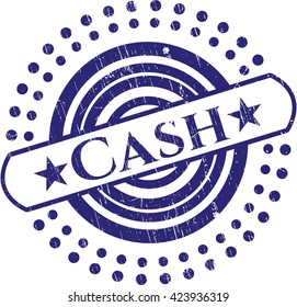 Cash rubber stamp with grunge texture