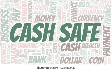 Nube de palabras vectorial de la tipografía de Cash Safe.
