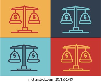 Cash Scale Logo, Simple Flat Icon of cash,money,balance