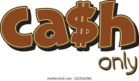 cash sign for payment for purchasing goods