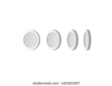 Cash, Silver Vector Illustration