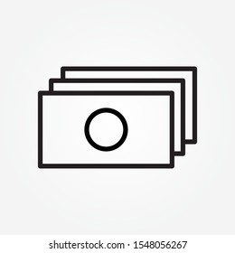 cash single icon in line style. paper moneyicon for perfect web and app