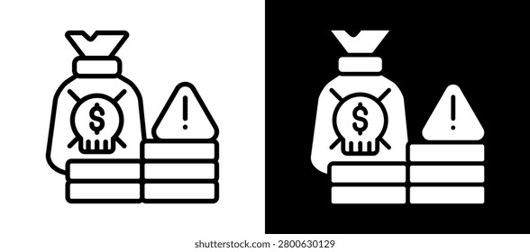 Cash Smuggling Icon Set In Black And White Filled Style Collection