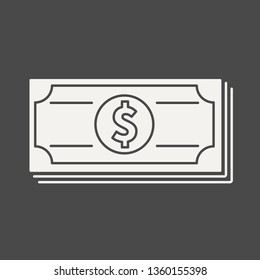 Cash, stack of banknotes - business icon in flat style. Graphic design elements for ad, apps, website, packaging, poster or brochure. Vector illustration