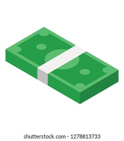 Cash Stack Isometric Icon Vector Stock Vector (Royalty Free) 1278813733 ...