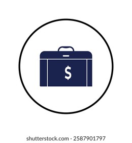 Cash Suitcase Briefcase full of money ,briefcase Cash Suitcase Vector Illustration Style