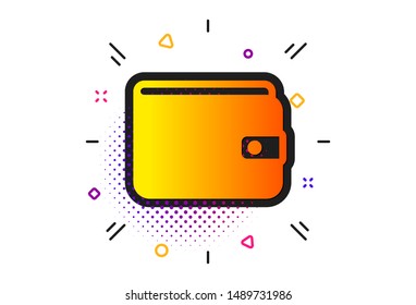 Cash symbol. Halftone circles pattern. Money Wallet icon. Payment method sign. Classic flat money Wallet icon. Vector
