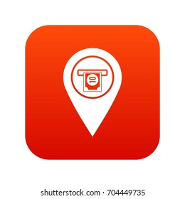 Cash terminal pointer icon digital red for any design isolated on white vector illustration