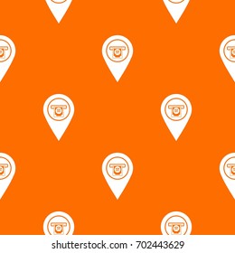 Cash terminal pointer pattern repeat seamless in orange color for any design. Vector geometric illustration
