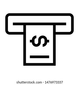 cash terminal thin line vector icon
