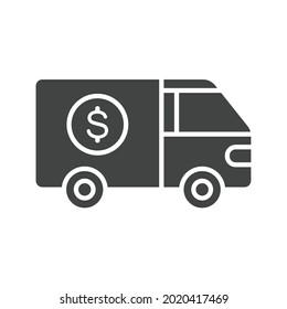 Cash Transfer Vehicle icon vector image. Can also be used for Physical Fitness. Suitable for mobile apps, web apps and print media.