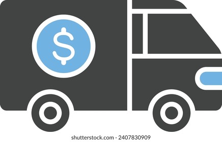 Cash Transfer Vehicle icon vector image. Suitable for mobile application web application and print media.