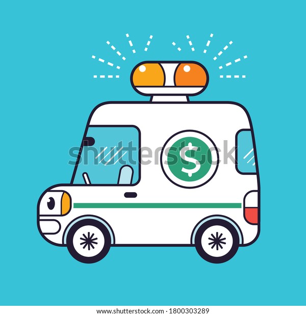 Cash in transit vehicle, money delivery van\
truck, bank car cartoon\
vector.