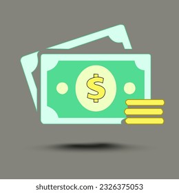 Cash transition and calculator flat 2d vector illustration