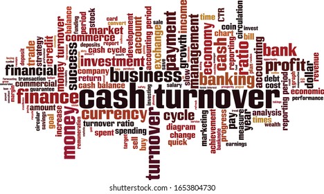 Cash turnover word cloud concept. Collage made of words about cash turnover. Vector illustration