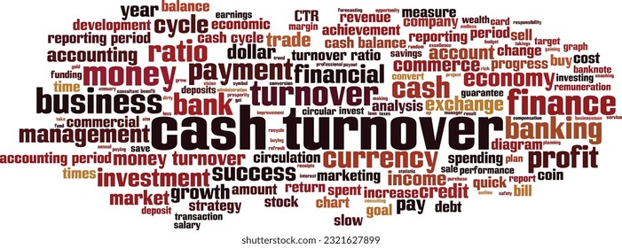 Cash turnover word cloud concept. Collage made of words about cash turnover. Vector illustration