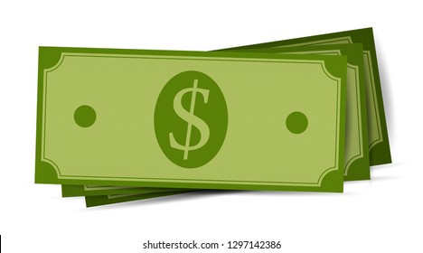 Cash in vector. A bundle of dollar bills. Picture for business and sites bank and money